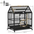 Heavy Duty Dog Crate on Wheels with Tray 43″ – Black