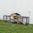 Wooden Rabbit Hutch with Side Run and Tray – Natural, 217cm