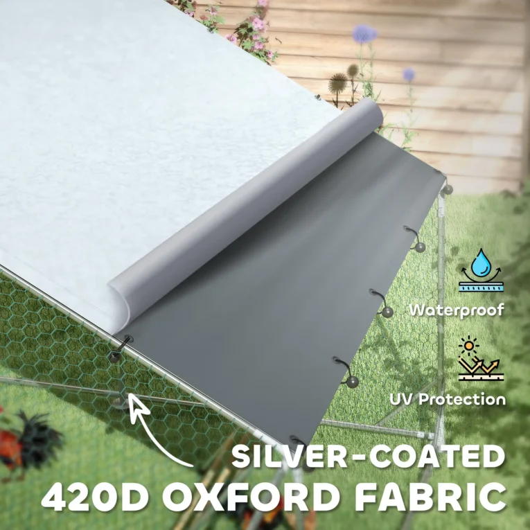 Chicken run 300W x 400D x 195Hcm – Silver tone Chicken run 300W x 400D x 195Hcm – Silver tone