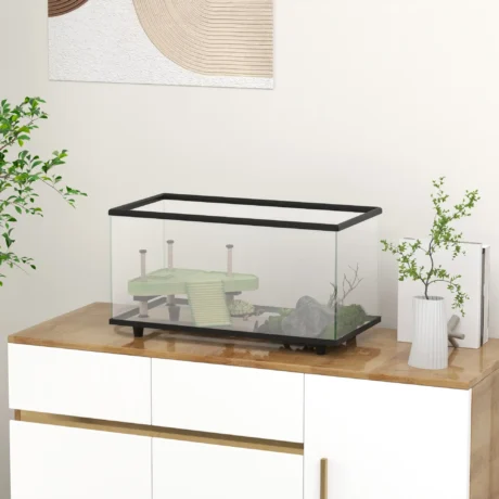 Glass Turtle Tank with Basking Platform and Drain Hose &ndash; 50L &ndash; detail 2