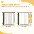 Adjustable Walk-Through Dog Gate – Black, 75–95cm
