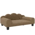 Elevated Dog Sofa Bed with Backrest – Brown
