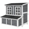 Wooden Chicken Shelter with Nesting Box – Light Grey