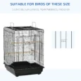 Open-Top Bird Cage with Feeding Bowls – Black