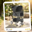 Three-Wheel Folding Pet Stroller – Dark Grey