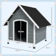 Wooden Dog Kennel with Removable Floor for Large Dogs, 106.5H x 110W x 98D cm – Grey and black