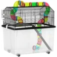 Hamster cage 58L x 43W x 57Hcm – Multicoloured and black