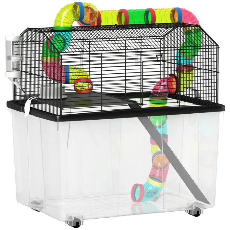 Hamster cage 58L x 43W x 57Hcm – Multicoloured and black