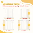 Adjustable Metal Dog Gate 74-100cm – White