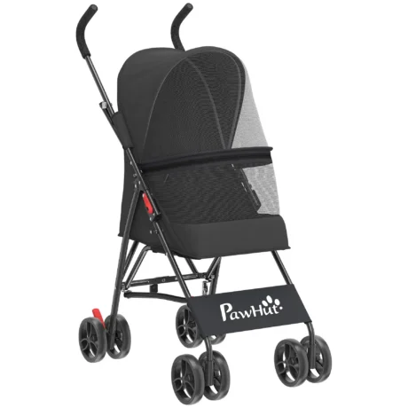 Lightweight Folding Pet Stroller – Black, 4kg