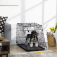 Collapsible Dog Travel Cage 77x47x55cm – Black