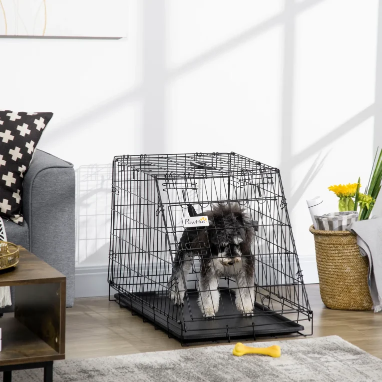 Collapsible Dog Travel Cage 77x47x55cm – Black