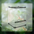12L Glass Terrarium with Front Door – Black, 30cm