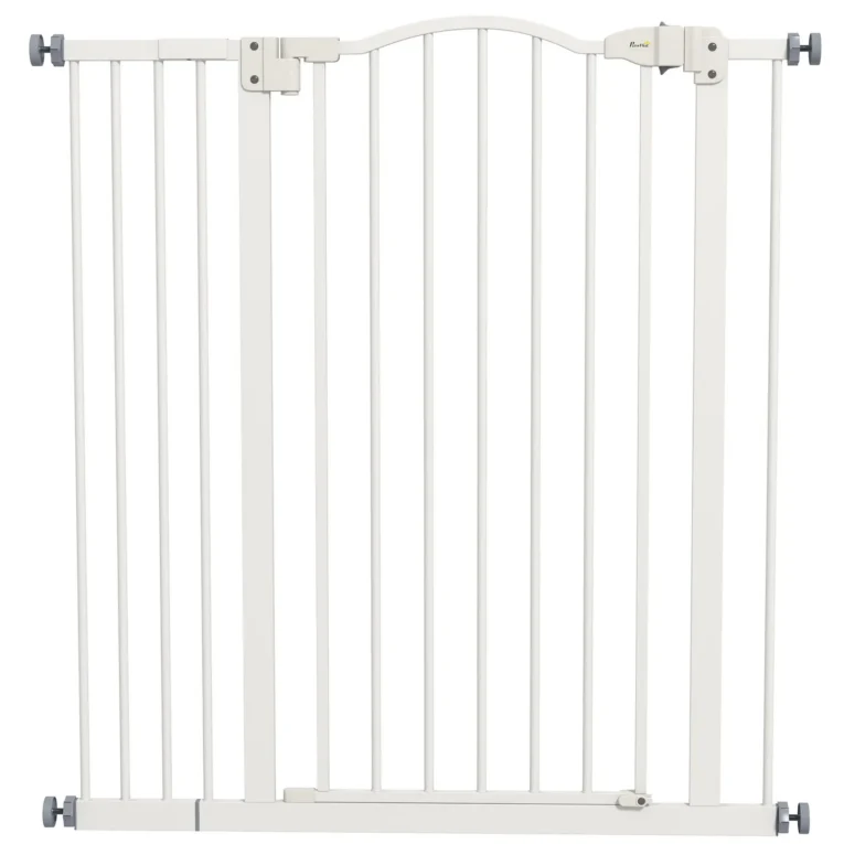 Tall Dog Gate with Extension – White, 94cm High