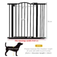 Adjustable Dog Gate – Black, 78cm High, 74–87cm