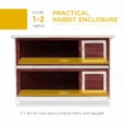 Two-Tier Wooden Rabbit Hutch with Twin Trays – Brown and White