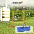 Four Adjustable Dog Agility Jumps – Orange and Yellow