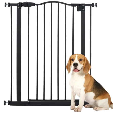 Tall Pressure-Fit Dog Gate – Black, 94cm
