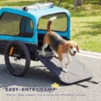 Dog Bicycle Trailer with Loading Ramp – Blue, 20kg Capacity