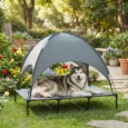 Raised Dog Bed Elevated 122x92cm for XL Dogs – Grey