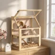Wooden Hamster Habitat with Detachable Base – Natural, 60cm
