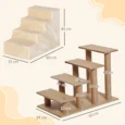 Four-Step Pet Stairs with Washable Cover – Beige, 44cm