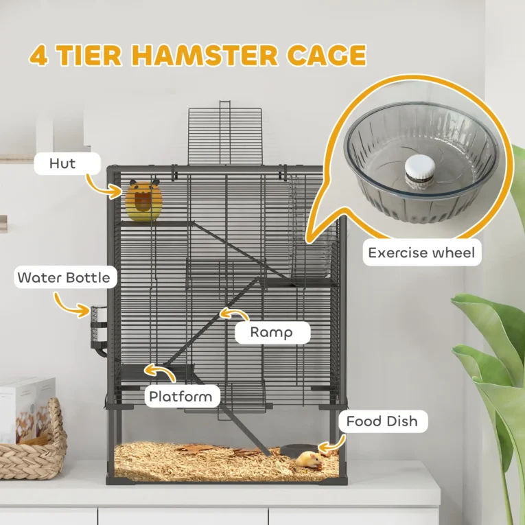 Hamster tank 60L x 40W x 80Hcm – Black
