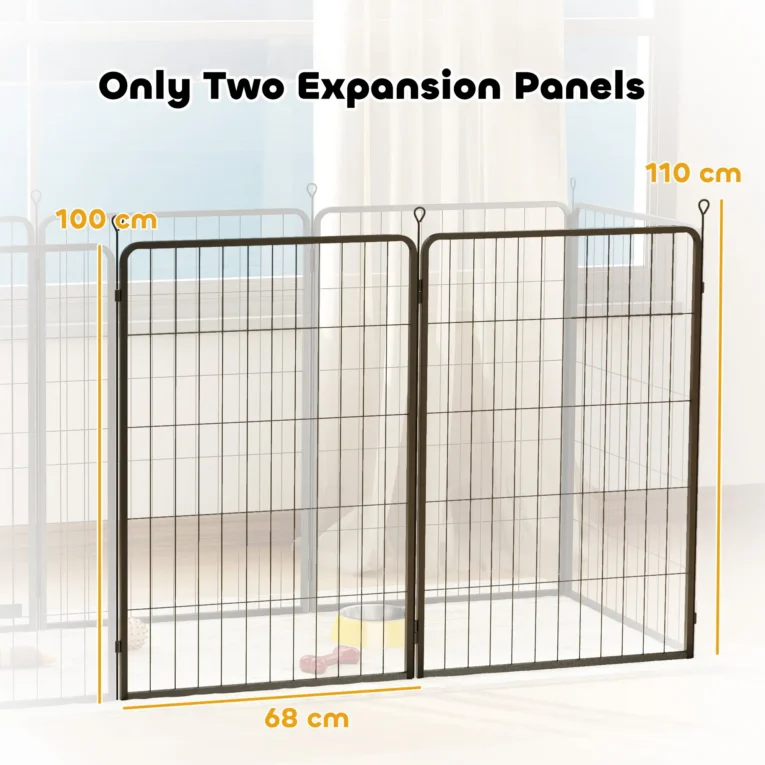 Tall Dog Playpen Extension Panels – Two-Pack, Black, 100cm High