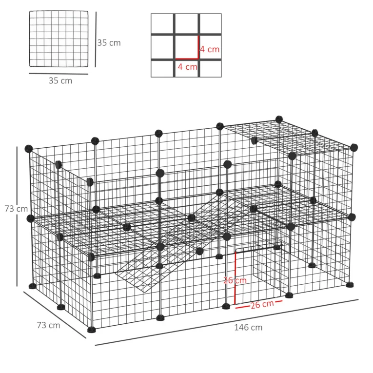 Modular 36-Panel Wire Pet Playpen – Black Modular 36-Panel Wire Pet Playpen – Black