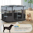 Folding Fabric Pet Playpen – Grey, 94cm