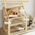 Wooden Hamster Habitat with Detachable Base – Natural, 60cm