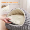 Soft Cat Cave with Washable Cushion – Grey, 50cm