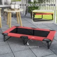 Portable Elevated Dog Bed Mesh Large – Red, Black
