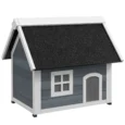 Outdoor Wooden Cat Shelter with Opening Roof – Grey, 77cm