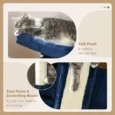 Dual-Condo Cat Activity Tree with Sisal Posts – Navy Blue