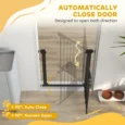 Dog Gate with Cat Flap 75-82 cm Auto Close – Black