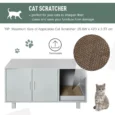 Cat Litter Enclosure with Side Scratching Board – Grey, 91cm