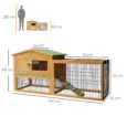 Wooden Rabbit Hutch with Outdoor Run – Yellow