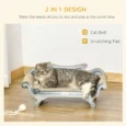 Cardboard Cat Scratching Sofa – Brown and White, 60cm