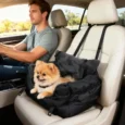 Padded Dog Car Seat with Washable Cover – Black, 58cm