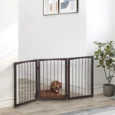 Three-Panel Folding Pet Barrier – Dark Brown, 76cm