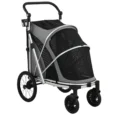 Folding Aluminium Dog Stroller with Suspension – Grey, 20kg