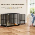Large Steel Dog Crate with Wheels and Feeding Door – Black, 107cm