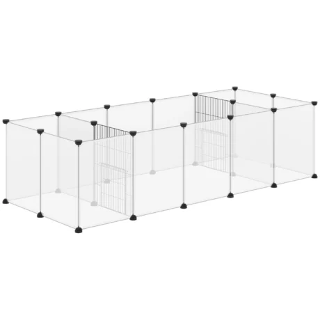 Eighteen-Panel Small-Animal Playpen – Black and White