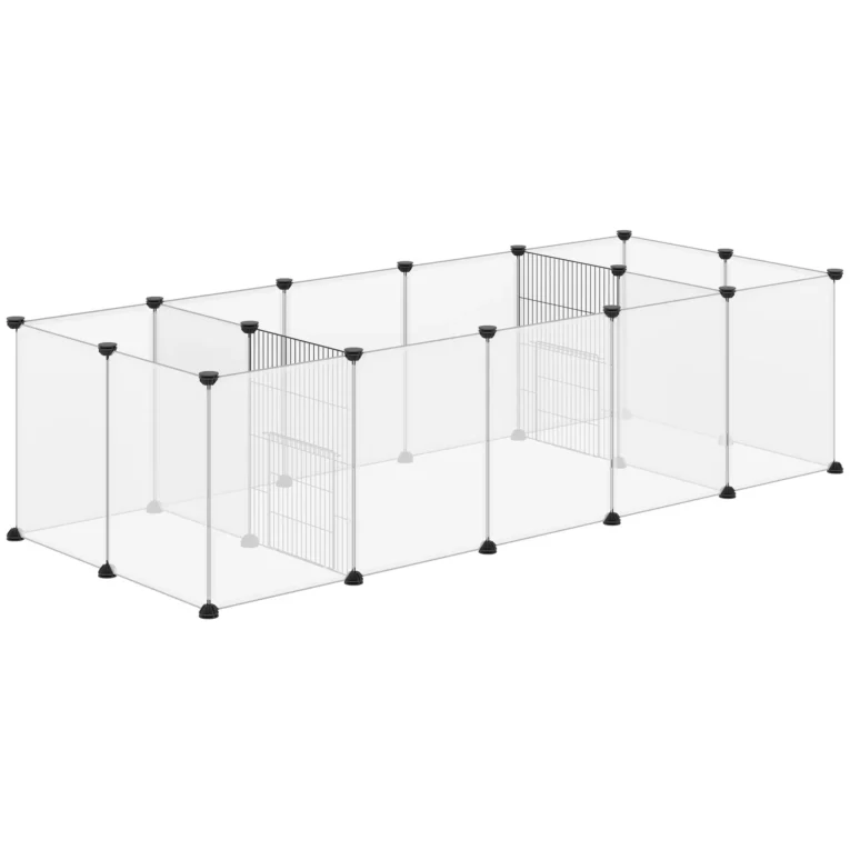 Eighteen-Panel Small-Animal Playpen – Black and White
