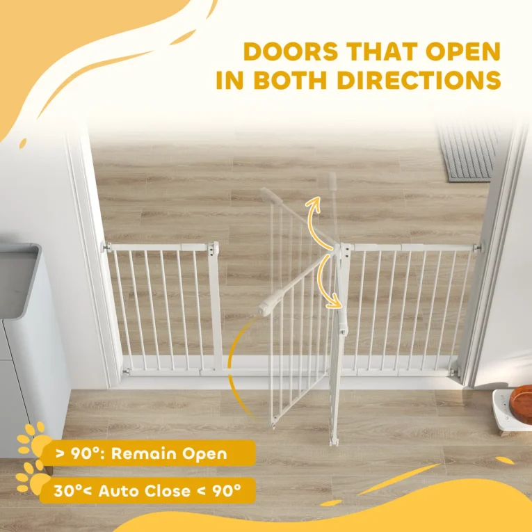 Adjustable Pet Gate with Three Extensions – White, 76.2cm Adjustable Pet Gate with Three Extensions – White, 76.2cm