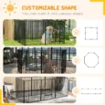Eight-Panel Steel Dog Playpen with Gate – Black, 100cm High