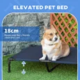 Raised Dog Bed Metal Frame Large Portable – Blue