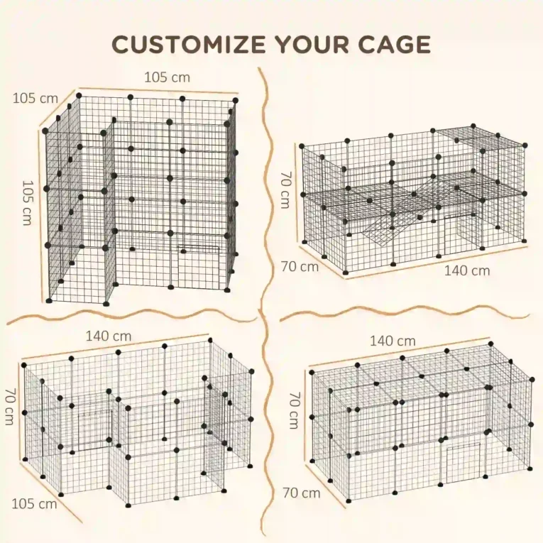 Modular 36-Panel Wire Pet Playpen – Black Modular 36-Panel Wire Pet Playpen – Black