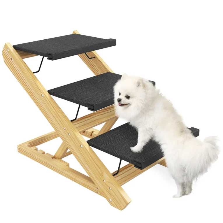 Adjustable Wooden Pet Steps and Ramp – Natural, 48.5cm Adjustable Wooden Pet Steps and Ramp – Natural, 48.5cm